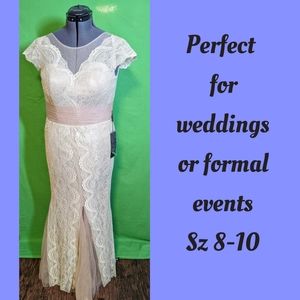 NWT Izidress champagne formal/wedding dress ~size 8